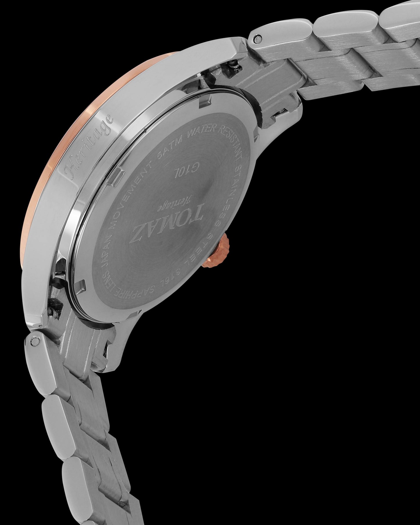 Tomaz G10L-DD5 Moon Phase (Silver/Rosegold/White) with Crystal and Silver Stainless Steel