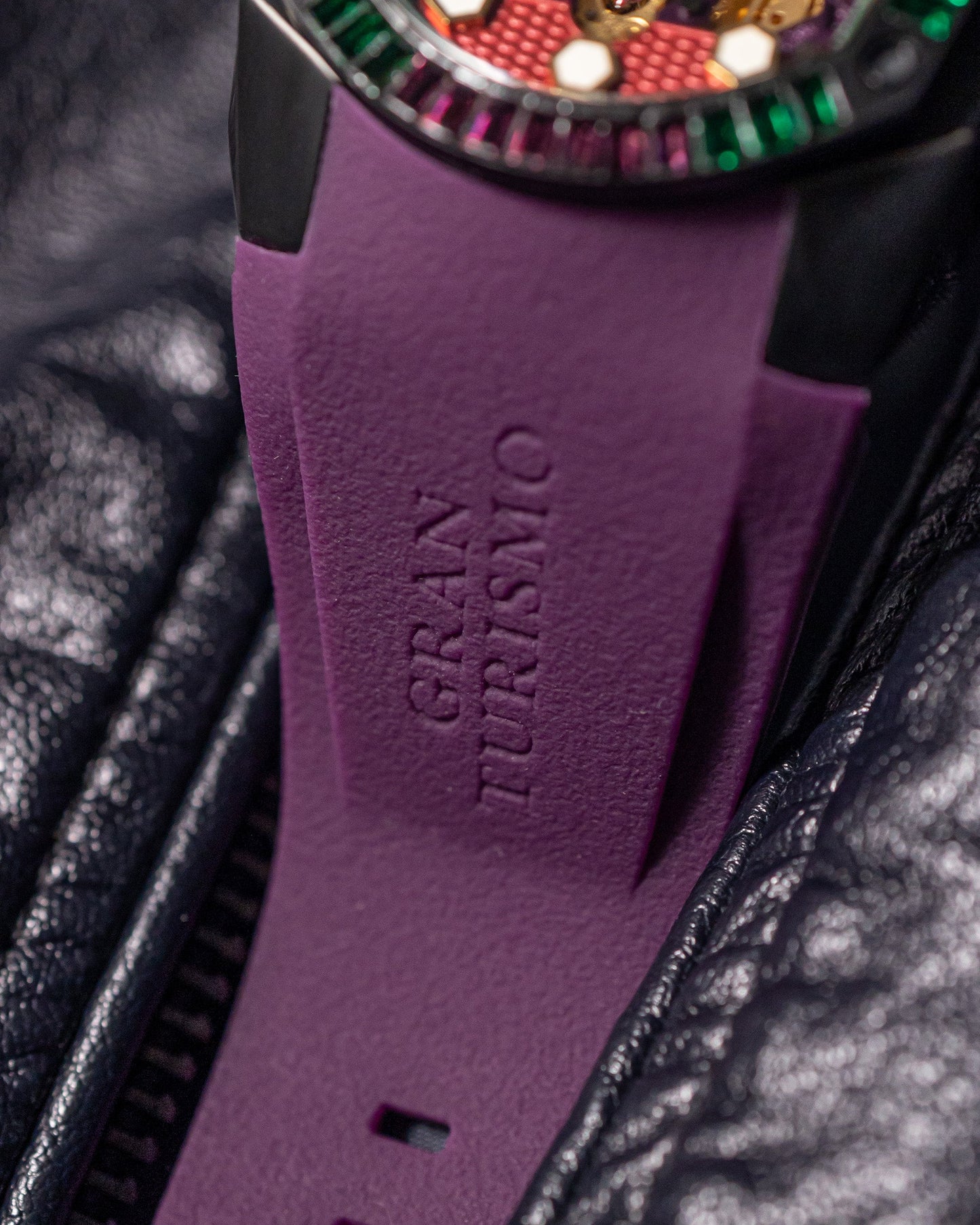 GT Skeleton TW028-D18 (Purple) with Purple Green Swarovski (Purple Rubber Strap)