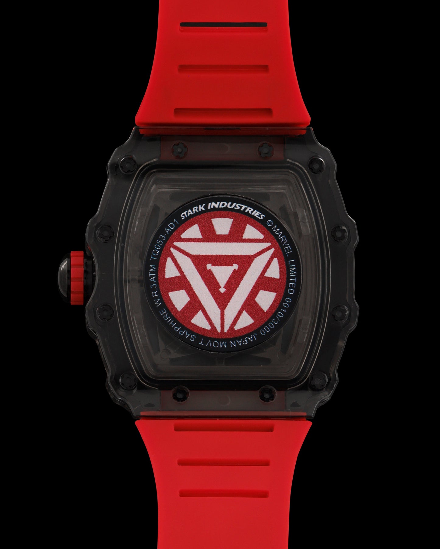 Turbo by Tomaz - Marvel Stark Industries Edition TQ053-AD1 (Light Red/Black) with Light Red Rubber Strap