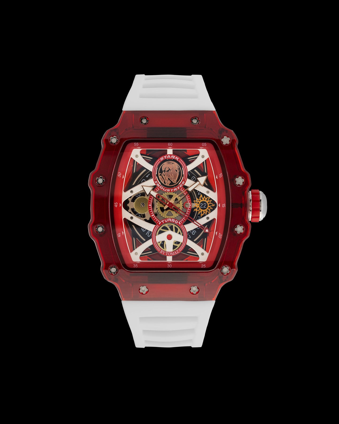 Turbo by Tomaz - Stark Industries Edition TQ053-AD2 (Red/White) with White Rubber Leather Strap