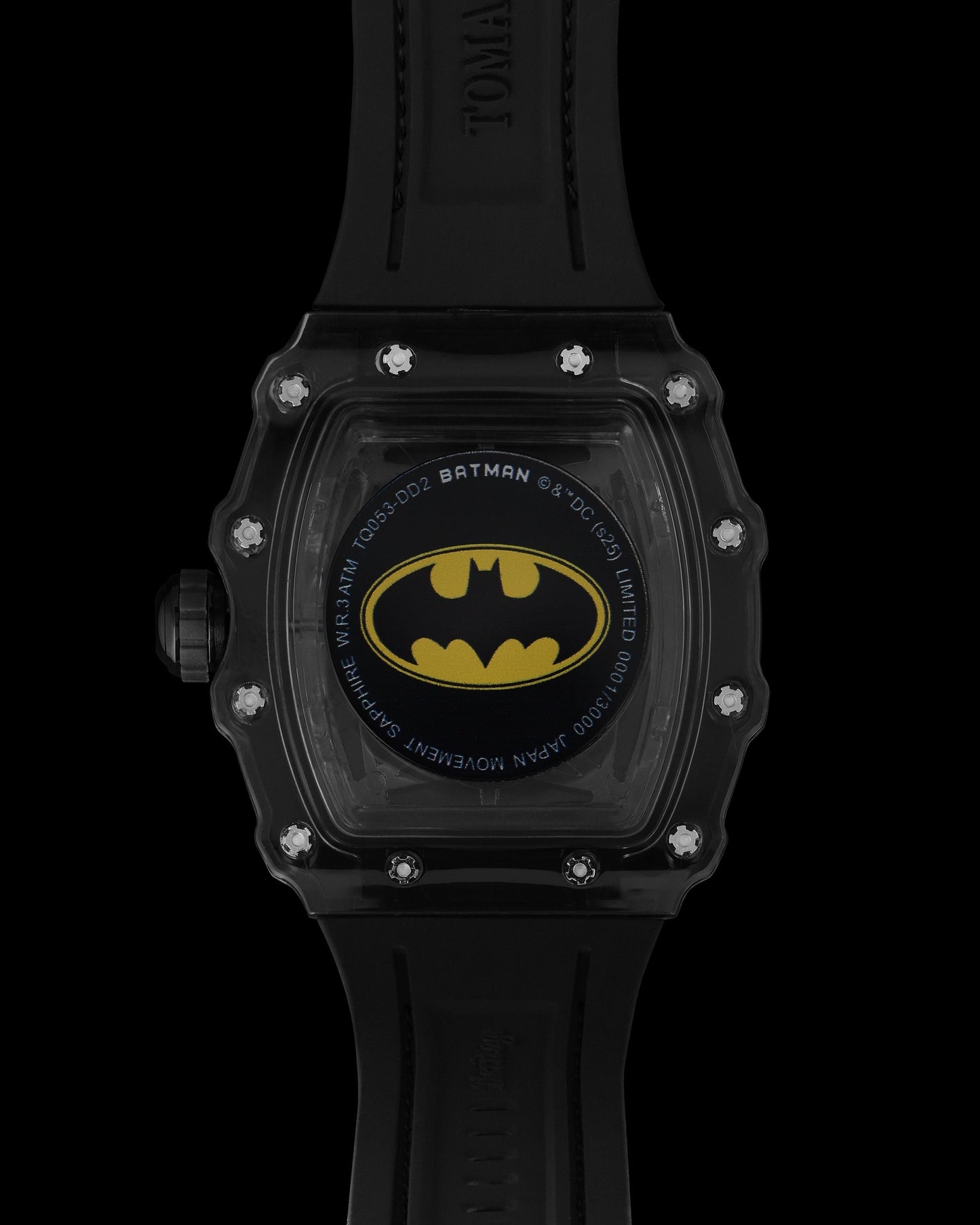 Turbo by Tomaz - Batman Edition TQ053-DD2 (Grey/Black) with Black Rubber Leather Strap