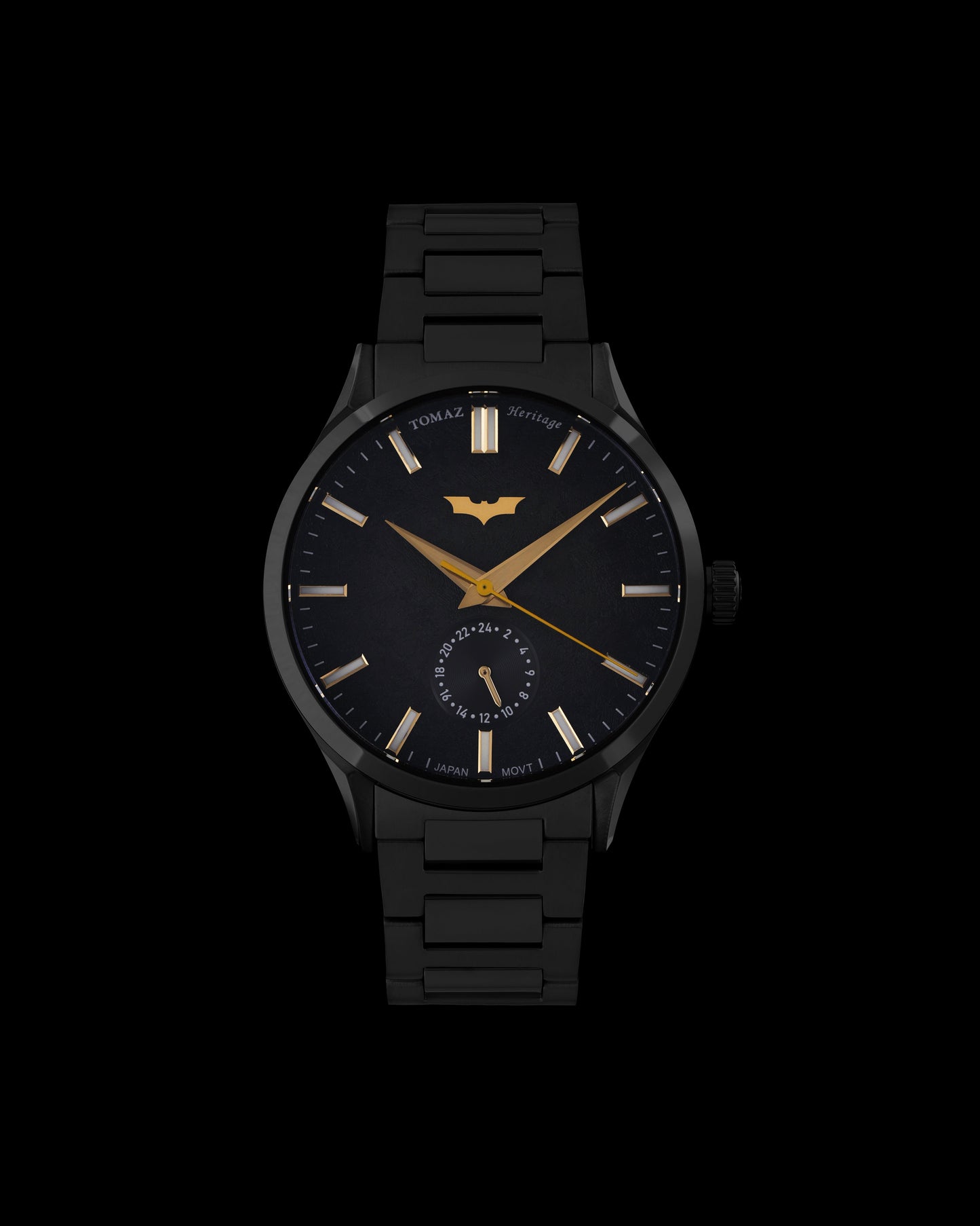 DC Batman TQ056-CD1 (Black/Gold) with Silver Stainless Steel