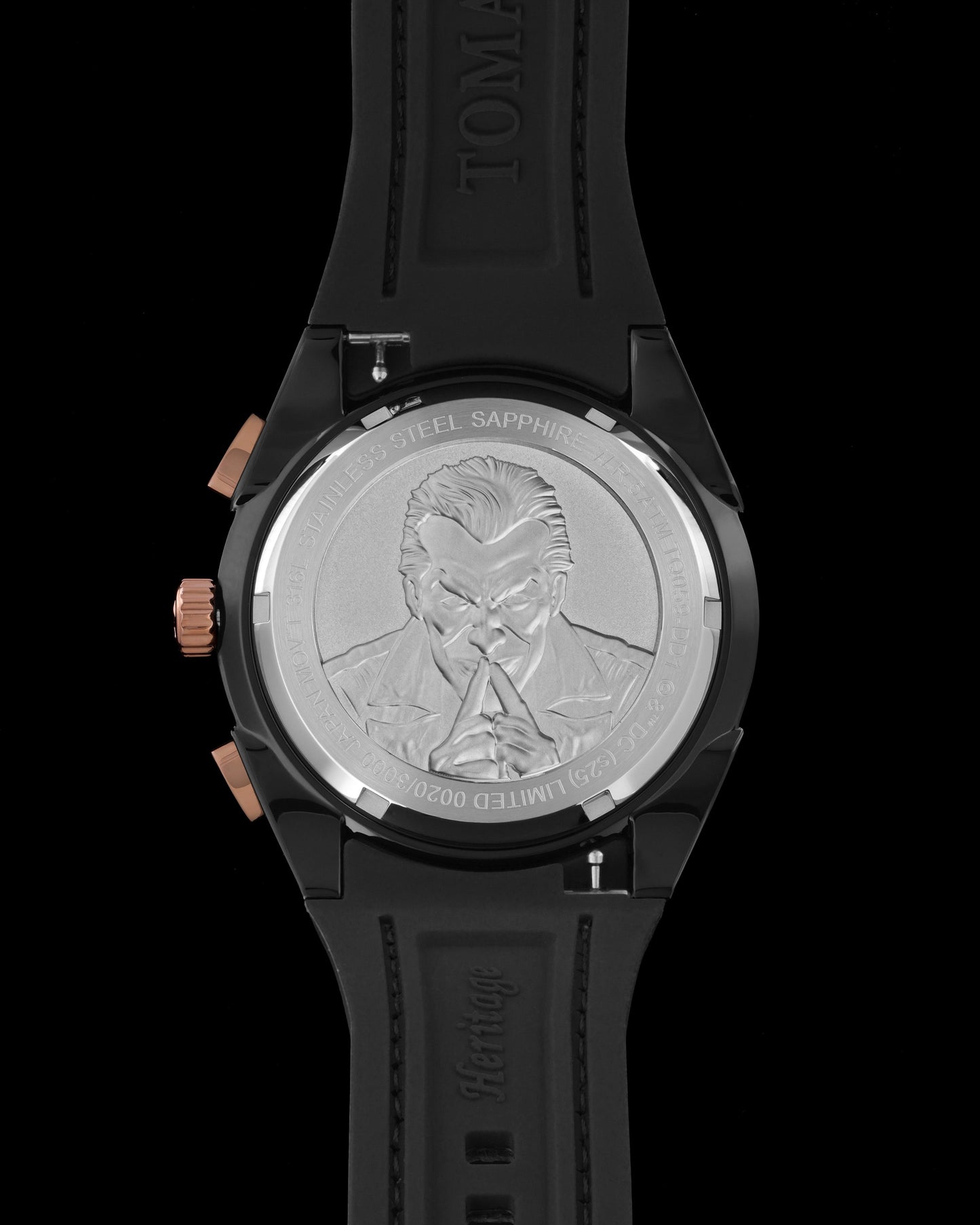 DC Joker TQ059-DD1 (Pink/Green) with Pink/Green Saffiano Rubber Leather Strap