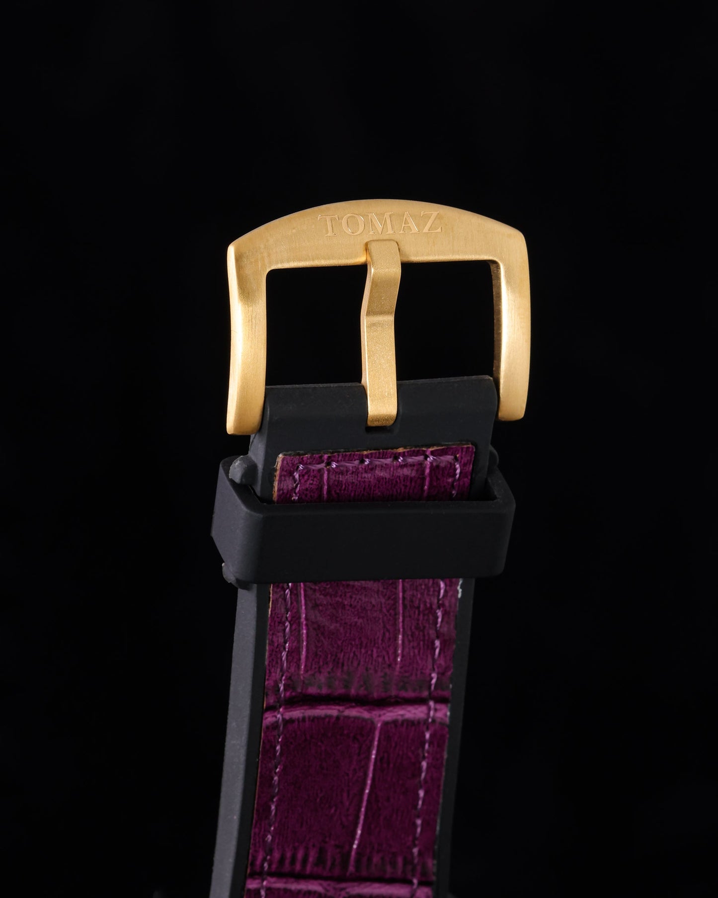 Xavier XL TW033-D6 (Gold/Purple) with Purple Swarovski (Purple Bamboo Leather Strap)