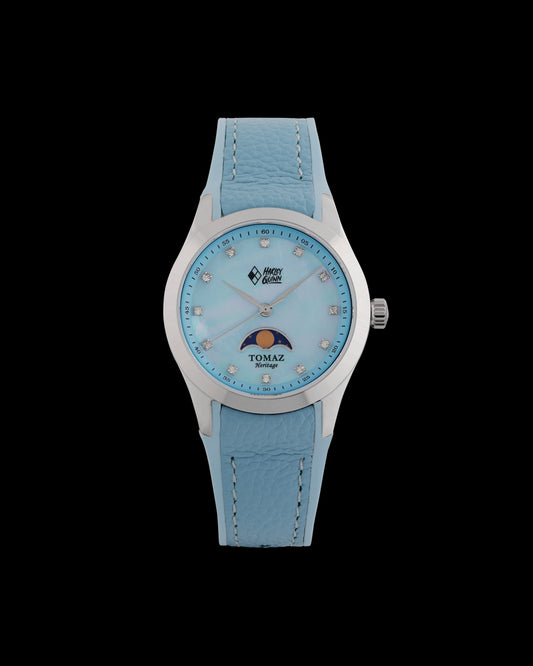 DC Harley Quinn G10L-BD1 (Silver/Light Blue) with Light Blue Rubber Leather Strap