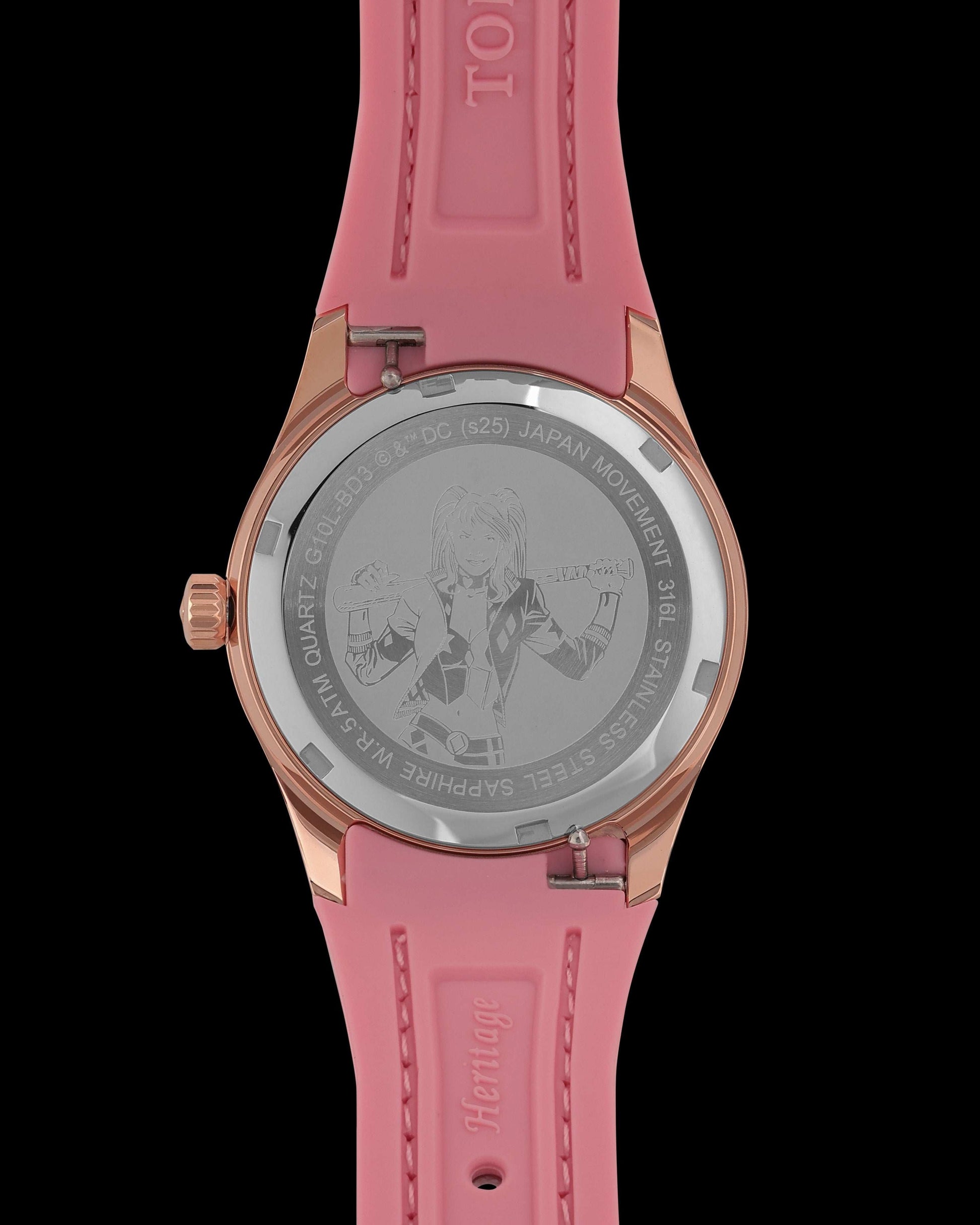 DC Harley Quinn G10L-BD3 (Rosegold/Pink) with Pink Rubber Leather Strap
