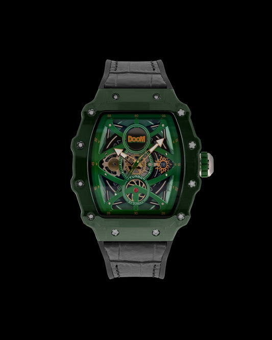 Turbo by Tomaz - Marvel Doctor Doom Edition TQ053-BD2 (Green) with Black Rubber Leather Strap