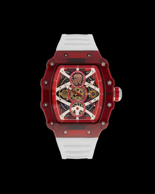 Turbo by Tomaz - Stark Industries Edition TQ053-AD2 (Red/White) with White Rubber Leather Strap