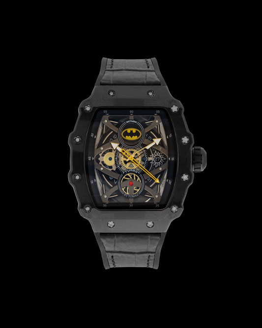 Turbo by Tomaz - Batman Edition TQ053-DD2 (Grey/Black) with Black Rubber Leather Strap
