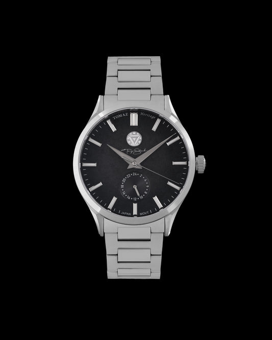 Marvel Tony Stark TQ056-AD1 (Black/Silver) with Silver Stainless Steel